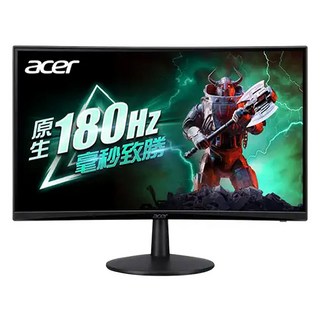 Acer 曲面電競螢幕 24型 FHD 180Hz 1ms HDMI DP VA, ED240Q S3, 24吋, 1台