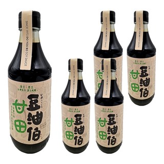 豆油伯 甘田釀造醬油 薄鹽, 台灣非基改黃豆、台灣黑豆、台灣小麥, 300ml, 5瓶