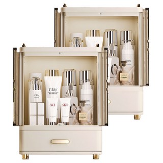 KOLKO 白羽 HAKUHA 化妝品收納盒 單抽屜 A0290-1, 2個, 白色