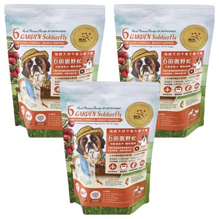REAL POWER 瑞威 天然平衡全齡犬糧 6號田園野虻, 植物蛋白, 500g, 3包