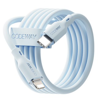 CODEWAY PALLET系列 USB-C-Lightning充電傳輸線, 2m, 冰藍色, 1條