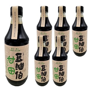 豆油伯 甘田釀造醬油 薄鹽 台灣非基改黃豆、台灣黑豆、台灣小麥, 300ml, 6瓶