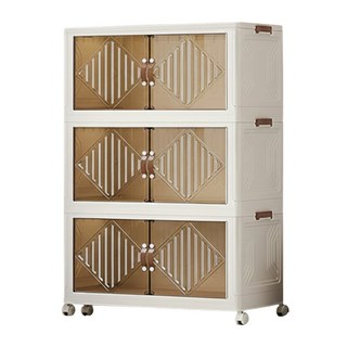 HOUDER 雙開門折疊櫃 70面寬三層, 70 x 41 x 118.5cm, 杏色, 1個