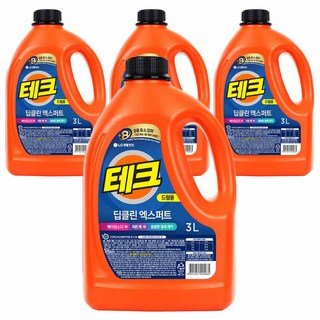 테크 딥클린 엑스퍼트 뉴 액체세제 본품, 3L, 4개