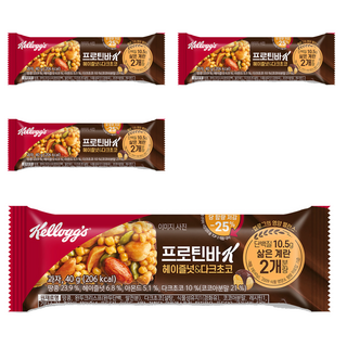 Kellogg's 家樂氏 蛋白棒 黑巧克力榛果口味, 40g, 4個