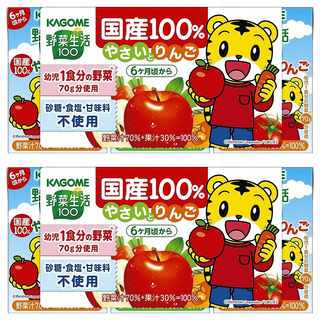 KAGOME 可果美 幼兒綜合蔬菜&蘋果汁100ml*6瓶, 100ml