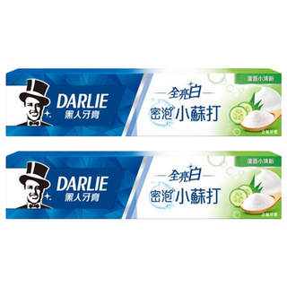 DARLIE 好來 全亮白 小蘇打牙膏 蘆薈小清新 細緻綿密泡沫 分解牙齒色斑, 140g, 2條