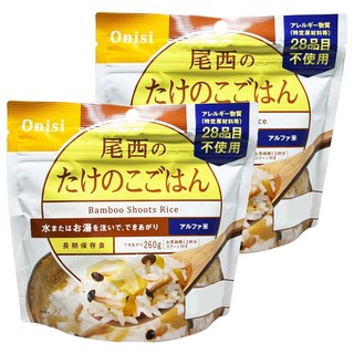 Onisi 尾西 沖泡即食飯 竹筍風味, 100g, 2包