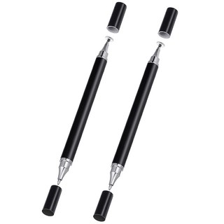 pines 2合1 Ultra -Fine手機觸控筆, 2個, 黑色