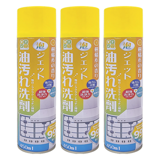 CLH 廚房超強力除油污泡沫清潔劑 450ml 泡沫噴霧 柑橘香味, 3瓶