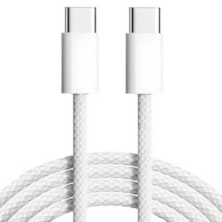 아이리버 C타입-C타입 패브릭 초고속 충전 데이터 케이블 60W, 2m, 스노우화이트, 1개