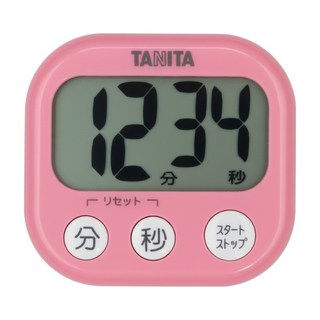 TANITA 塔尼達 電子計時器 TD384, 超大螢幕, 方便攜帶, 重複功能, 粉色, 1個