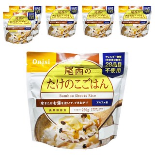 Onisi 尾西 沖泡即食飯 竹筍風味, 100g, 6包