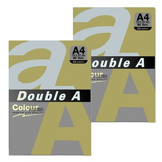 Double A 彩色影印紙 A4 80GSM 50張, 2包
