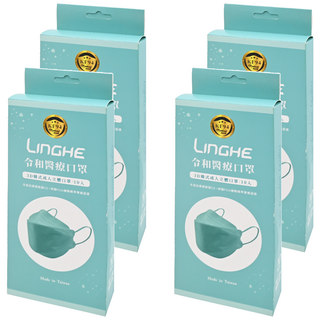 令和 3D韓式立體醫療口罩 成人款, 天青藍, 10片, 4盒