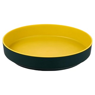 Soveliving 多功能防滑旋轉收納盤 大號 PP塑料, 綠色 + 黃色, 1個