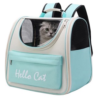 Skylife hello cat貓包, 牛津布貓狗通用外出包, 37 x 25 x 34cm, 綠色, 1個