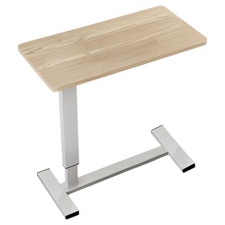 AOTTO 創意傢俱 多功能可升降折疊邊桌, 密度板桌面, 碳鋼支架, 可移動, FT-007W, 原木白架