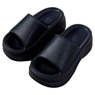 厚底增高拖鞋 A575, 1雙, 黑色