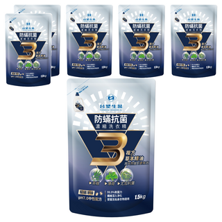 台塑生醫 BioLead 防蟎抗菌濃縮洗衣精 補充包, 1.5kg, 6袋