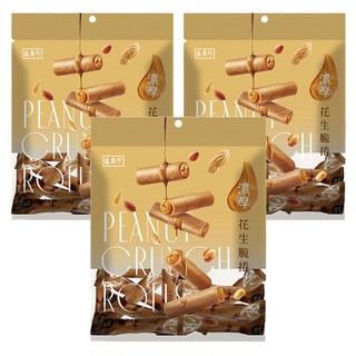 盛香珍 濃厚花生脆捲, 140g, 3袋