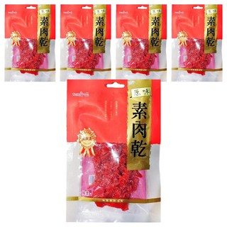 長松食品 原味素肉乾 精製調理零食 安心開胃, 60g, 5包