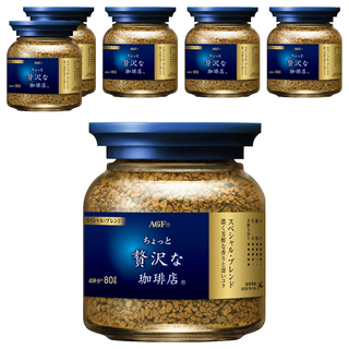 AGF 微奢華咖啡店 香醇咖啡罐 藍金, 80g, 1入, 6罐