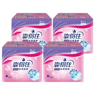 Kotex 靠得住 棉柔系列 柔棉超薄護翼衛生棉 日用, 23cm, 18片, 4包