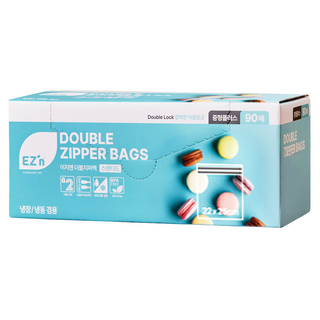 EZ'n 標準雙層夾鏈袋 冷藏冷凍兩用, 中型Plus, 90入, 1盒