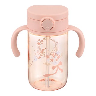 Richell 利其爾 Axstars 兒童吸管水杯 320ml, 粉色, 1個