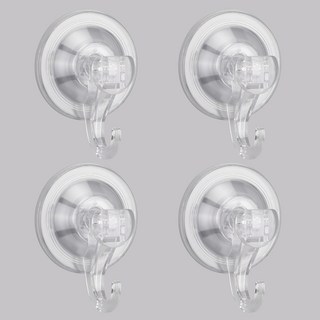 코멧 강력 흡착식 벽걸이 후크, 투명색, 4개