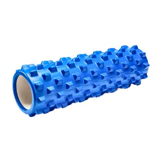 bebehome 瑜珈按摩滾筒 外層EVA + 內部PVC, 45 x 14cm, 狼牙款 + 藍色, 1個
