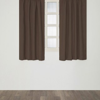 HOLA 和樂家居 查莉三明治遮光織紋半腰窗簾 1個, 甜栗咖