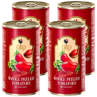 ORO 去皮整顆番茄罐頭 400g 義大利番茄製作, 4罐