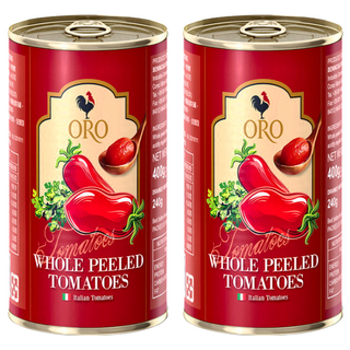 ORO 去皮整顆番茄罐頭 400g 義大利番茄製作, 2罐