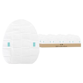木淳 雙層可貼可溶水馬桶隔髒座墊 單片包裝 50片, 45 x 36cm, 白色, 1組