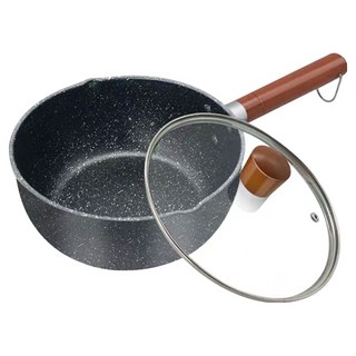 日式加厚麥飯石不沾雪平鍋 雙向倒流嘴 適用各種爐具, 22cm, 1個