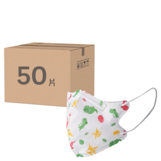 CAiRE 艾可兒 婦幼立體型 醫用口罩 耳繩, 50片, 1盒, 侏儸紀恐龍 白色