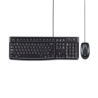 logitech 羅技 有線滑鼠鍵盤組, MK120, 黑色