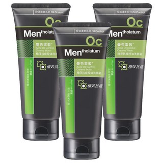 MENTHOLATUM 曼秀雷敦 台灣公司貨 極淨抗痘控油洗面乳, 100g, 3條