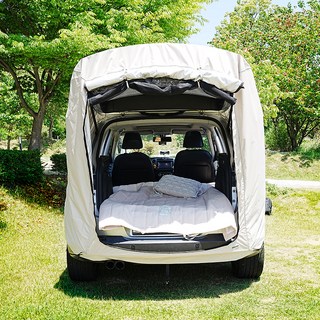 DANIGO PU塗層拉簾通用型車尾帳篷 C131, 奶油米色, 2人用