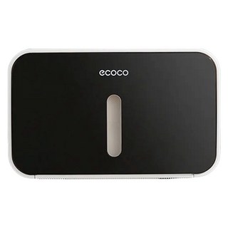 ecoco 意可可 簡約防水免打孔無痕壁掛式衛生紙架, 黑色, 1個