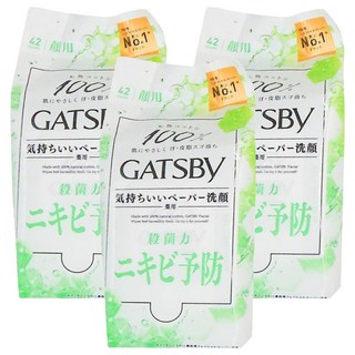 GATSBy 潔面濕紙巾 控油型, 3包