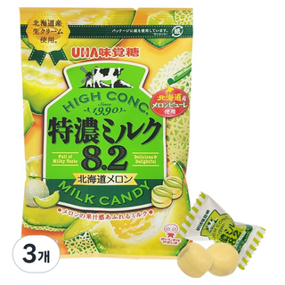 UHA 味覺糖 特濃牛奶哈密瓜糖果, 3個, 67g