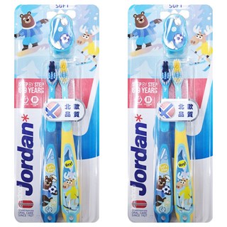 Jordan 兒童牙刷套裝，6-9歲換牙期專用，深層清潔牙縫與牙根，符合人體工學握柄, 2組