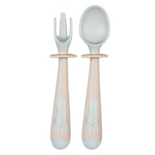 US baby 優生 Cest bon 可彎叉匙組, 米色 + 綠色, 1組