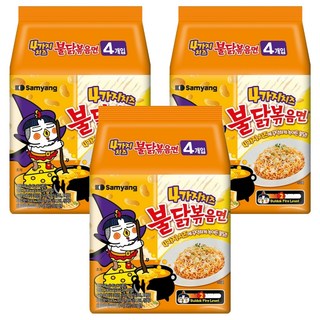 Buldak Ramen 火辣雞肉鐵板炒麵 4重起司風味 145g, 12包