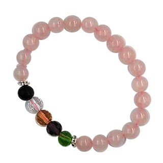 五行小晶鑽 手鍊, 5g, 粉水晶