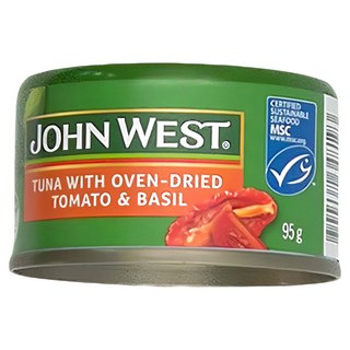 JOHN WEST 烤箱乾燥番茄羅勒鮪魚, 95g, 1罐