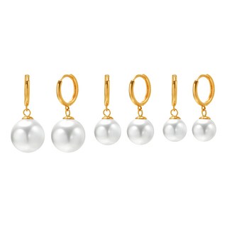 semijuwelry 女性用 14K Swals 施華洛世奇珍珠單觸式耳環 8mm